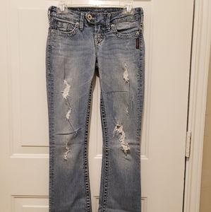 Silver Distressed Jeans